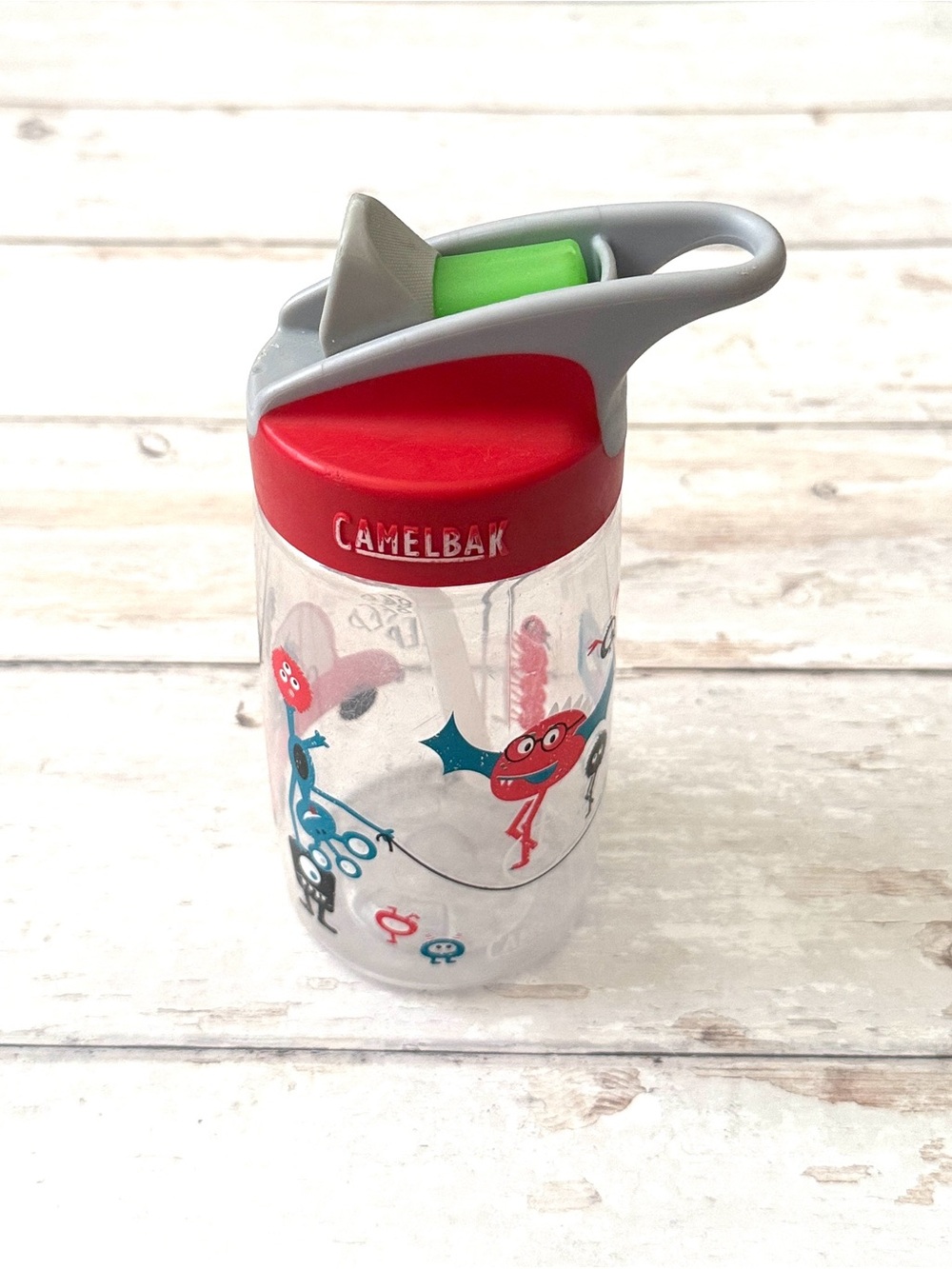 Camelbak Water Bottle Children’s Monsters Aliens Print Blue Red 12oz Kids
